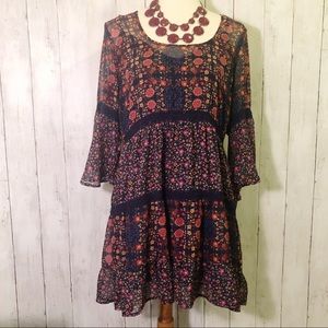 Band of Gypsies Boho Bell Sleeve Dress